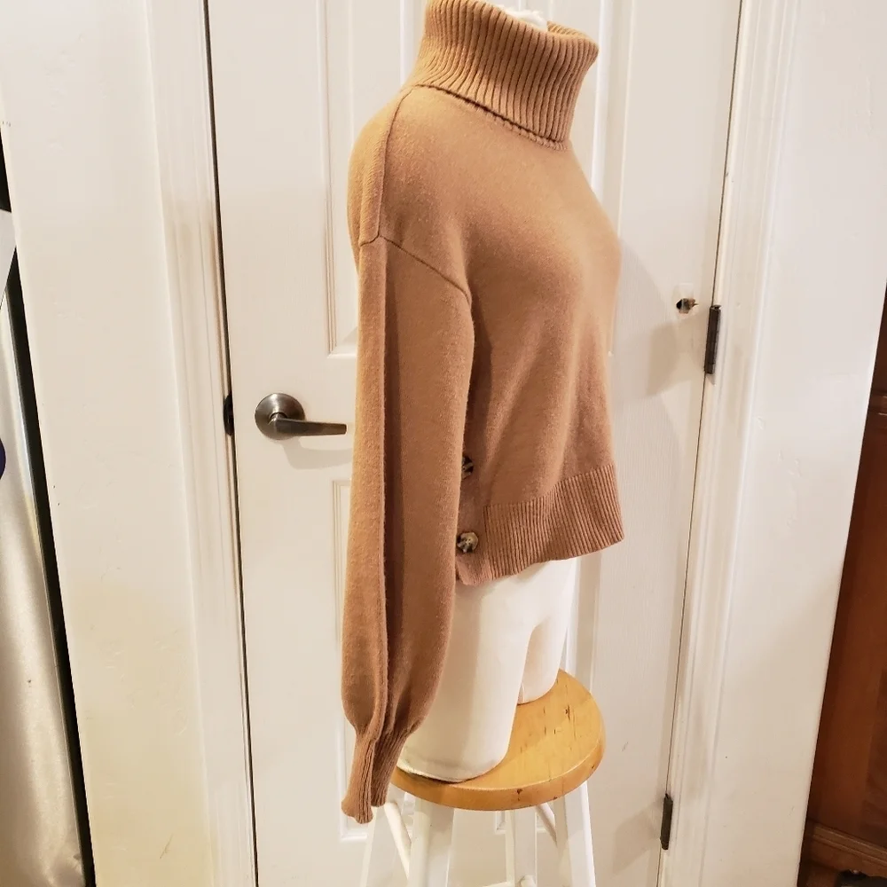 The Drop Lucyswhim Size XXS Elegant Tan Turtleneck Sweater